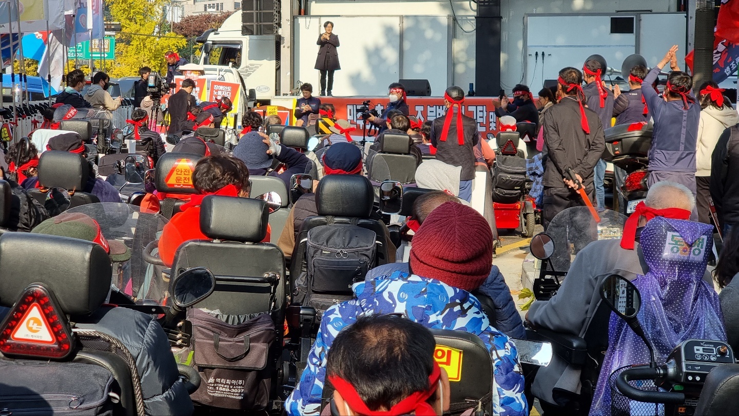 민주노총 건설노조 불법행위규탄 및 장애인 노동권 쟁취 결의대회 (9장)
